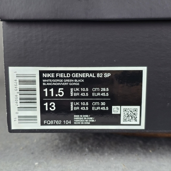 Nike Field General 82 SP Green White Black Size 11.5 Mens New Sneakers Nwt - Picture 6 of 13